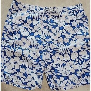 Abercrombie & Fitch mens‎ swim trunks Size 34 stretch floral blue white